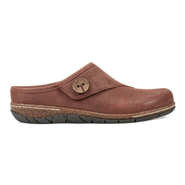 earth shoes Ezra Round Toe Casual Slip-on Flat Clogs Dark Brown