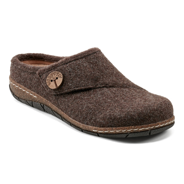 Earth Shoes Ezra Round Toe Casual Slip-on Flat Clogs Dark Brown