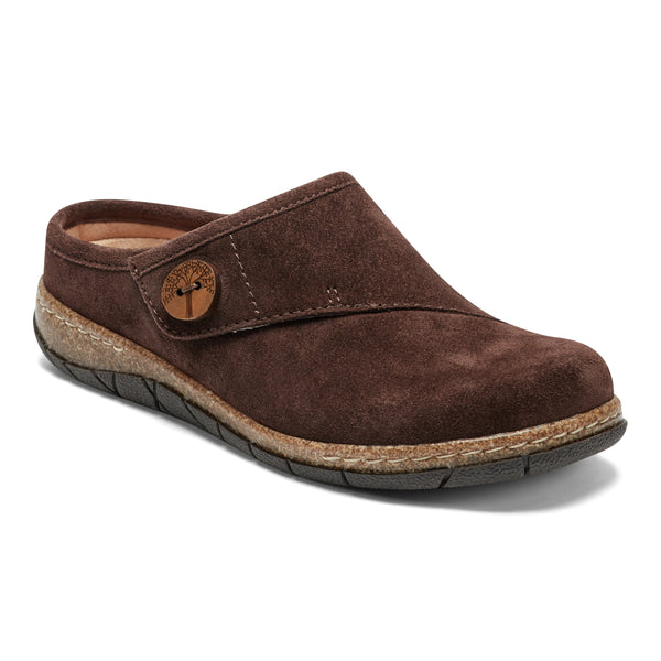 Earth Shoes Ezra Round Toe Casual Slip-on Flat Clogs Dark Brown