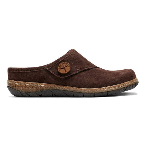 earth shoes Ezra Round Toe Casual Slip-on Flat Clogs Dark Brown