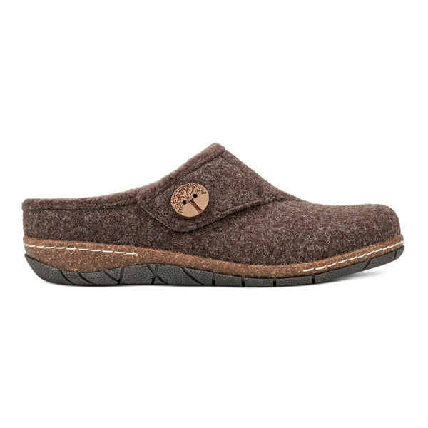 earth shoes Ezra Round Toe Casual Slip-on Flat Clogs Dark Brown