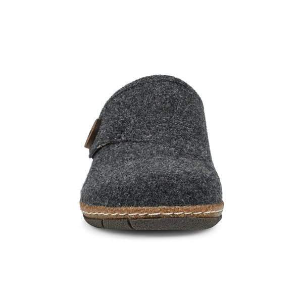 Earth Shoes Ezra Round Toe Casual Slip-on Flat Clogs Dark Gray