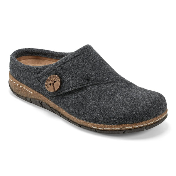 Earth Shoes Ezra Round Toe Casual Slip-on Flat Clogs Dark Gray
