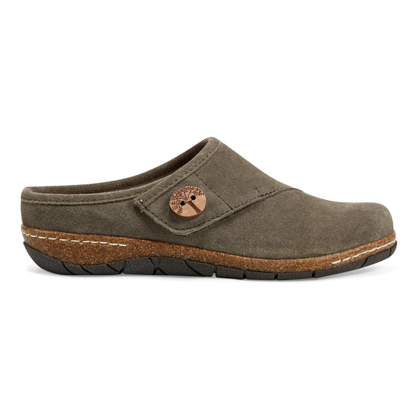 earth shoes Ezra Round Toe Casual Slip-on Flat Clogs Dark Green