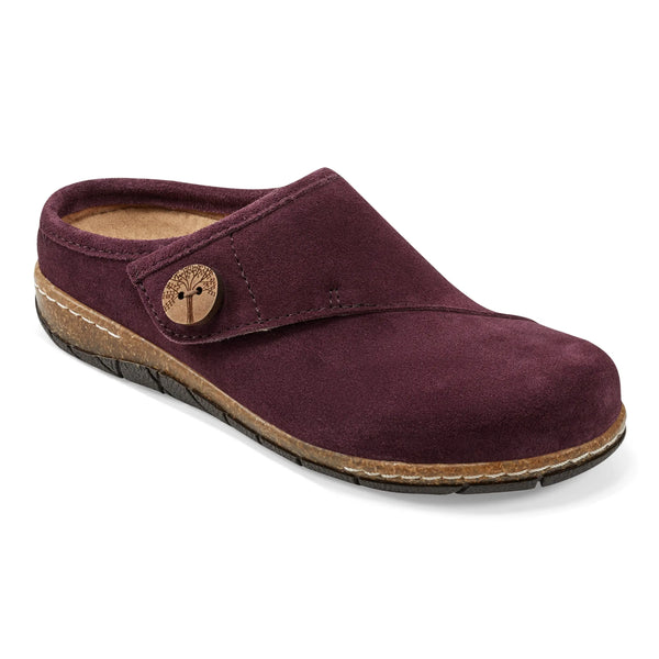 Earth Shoes Ezra Round Toe Casual Slip-on Flat Clogs Dark Red
