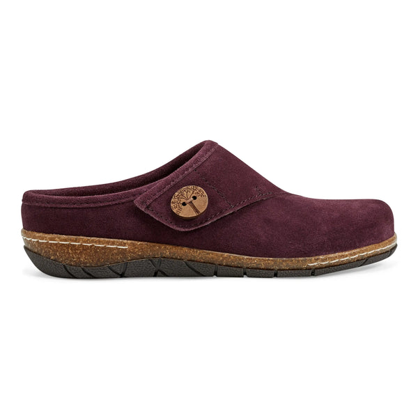 earth shoes Ezra Round Toe Casual Slip-on Flat Clogs Dark Red