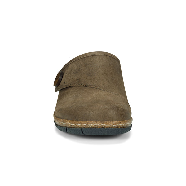 Earth Shoes Ezra Round Toe Casual Slip-on Flat Clogs Green