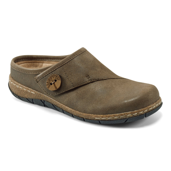 Earth Shoes Ezra Round Toe Casual Slip-on Flat Clogs Green
