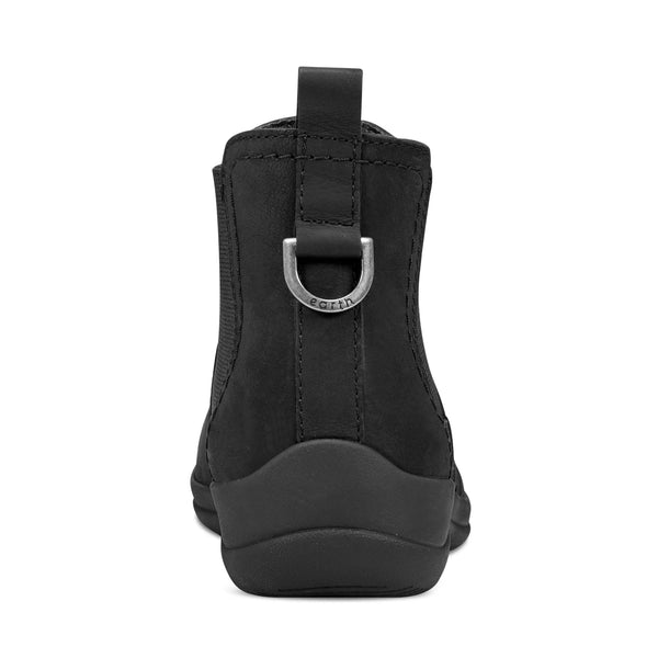 Earth Shoes Faine Round Toe Casual Slip-on Flat Booties Black