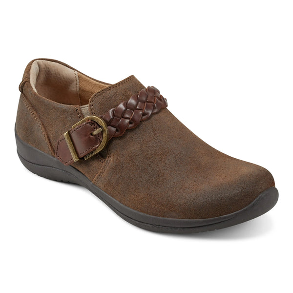 Earth Shoes Farage Round Toe Casual Slip-on Flats Dark Brown