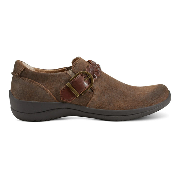 earth shoes Farage Round Toe Casual Slip-on Flats Dark Brown