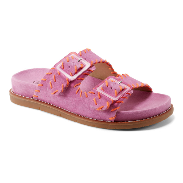 Earth Shoes Fausto Round Toe Casual Flat Strappy Sandals Dark Pink