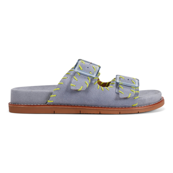 earth shoes Fausto Round Toe Casual Flat Strappy Sandals Light Blue