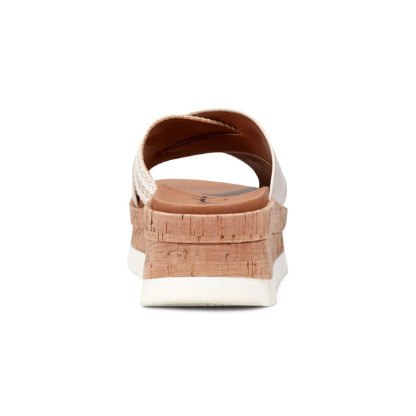 Earth Shoes Finale Casual Slip-On Wedge Platform Sandals Ivory