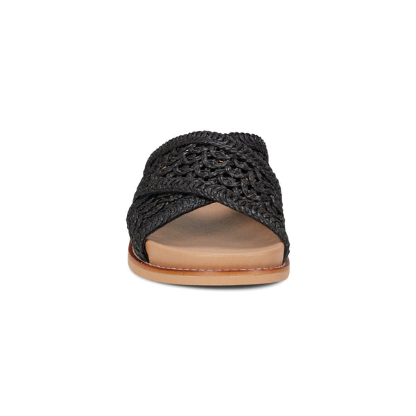 Earth Shoes Flurry Round Toe Slip-on Flat Casual Sandals Black