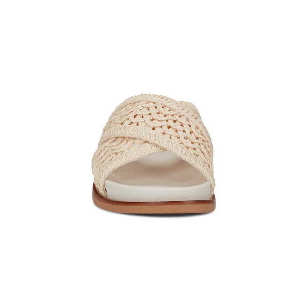 Earth Shoes Flurry Round Toe Slip-on Flat Casual Sandals Ivory