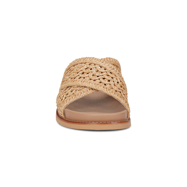 Earth Shoes Flurry Round Toe Slip-on Flat Casual Sandals Medium Natural