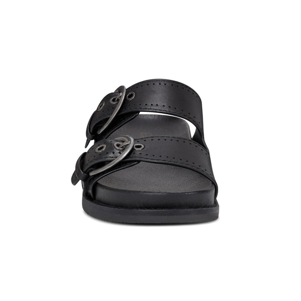 Earth Shoes Francii Round Toe Casual Slip-on Flat Sandals Black