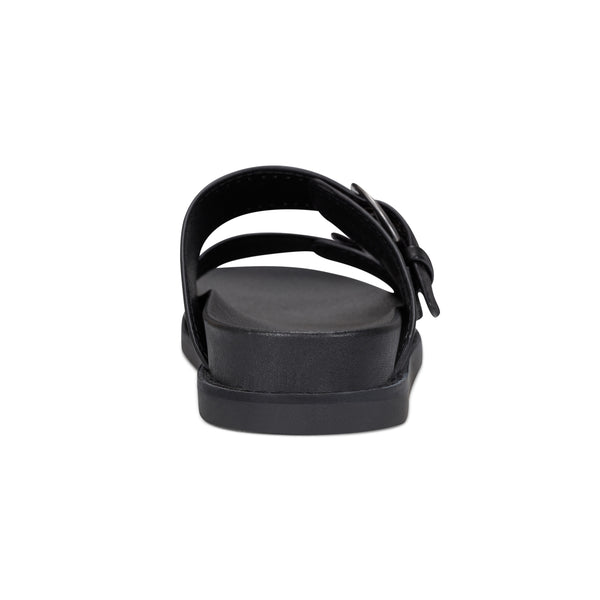 Earth Shoes Francii Round Toe Casual Slip-on Flat Sandals Black