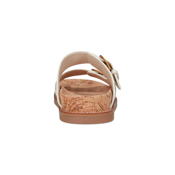 Earth Shoes Francii Round Toe Casual Slip-on Flat Sandals Ivory