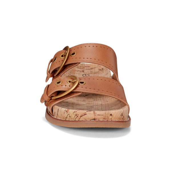 Earth Shoes Francii Round Toe Casual Slip-on Flat Sandals Medium Natural