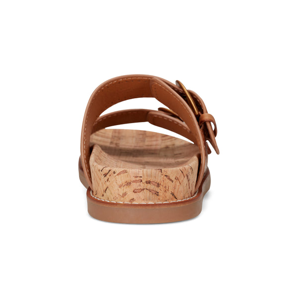 Earth Shoes Francii Round Toe Casual Slip-on Flat Sandals Medium Natural