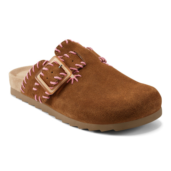 Earth Shoes Gena Round Toe Slip-on Flat Casual Clogs Medium Natural