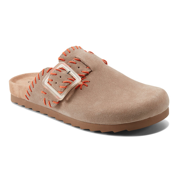 Earth Shoes Gena Round Toe Slip-on Flat Casual Clogs Taupe