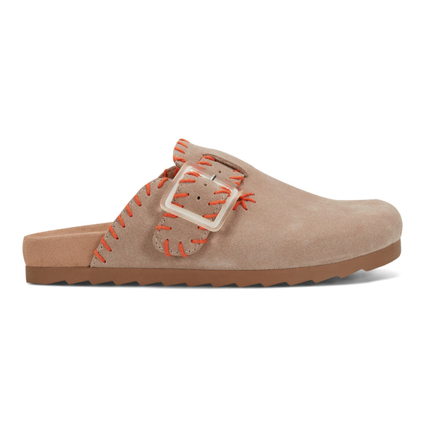 earth shoes Gena Round Toe Slip-on Flat Casual Clogs Taupe