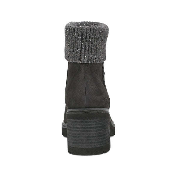 Earth Shoes Gresa Waterproof Block Heel Round Toe Casual Booties Black