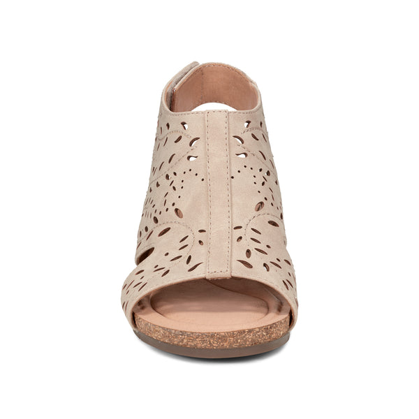 Earth Shoes Halin Round Toe Casual Slingback Wedge Sandals Light Natural