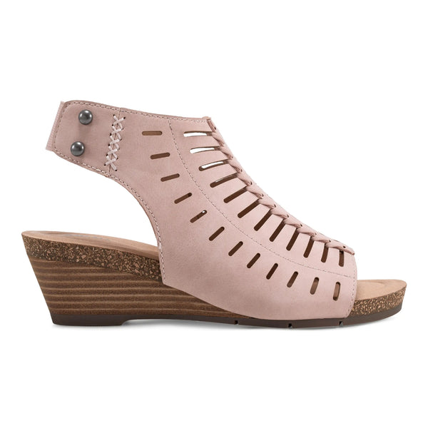 earth shoes Hana Round Toe Laser Cut Dress Sandals Light Pink