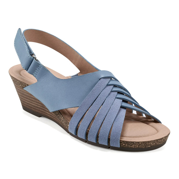 Earth Shoes Hartie Round Toe Stacked Heel Dress Sandals