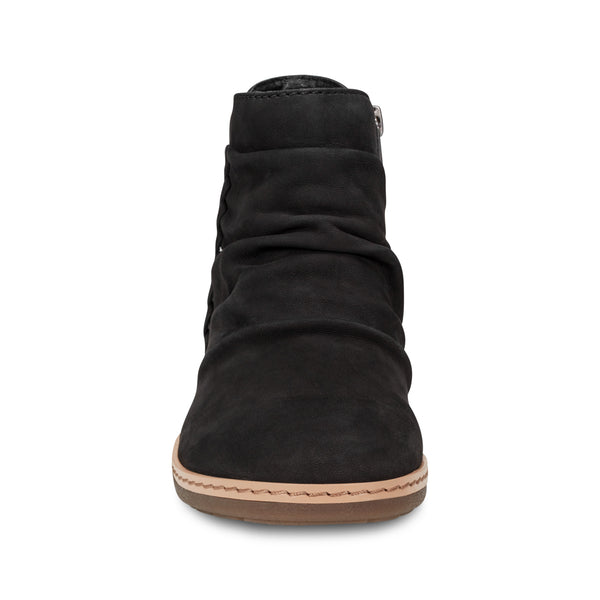 Earth Shoes Hilaree Water Repellent Round Toe Ruched Casual Booties Black