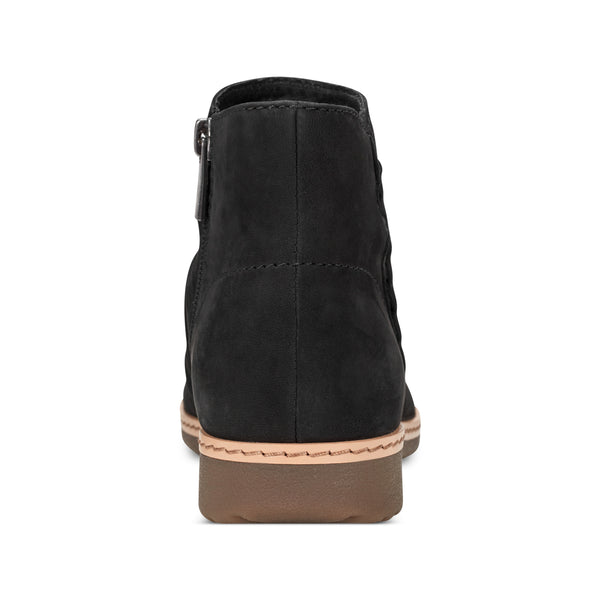 Earth Shoes Hilaree Water Repellent Round Toe Ruched Casual Booties Black