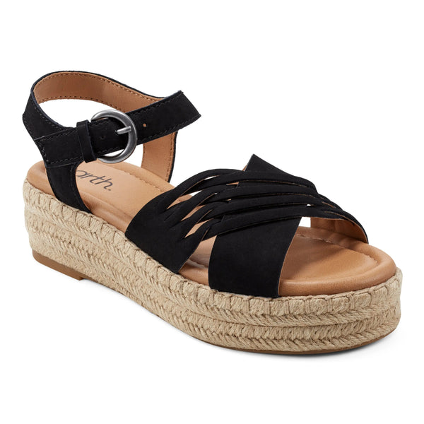 Earth Shoes Hilda Open-toe Casual Platform Espadrilles Black
