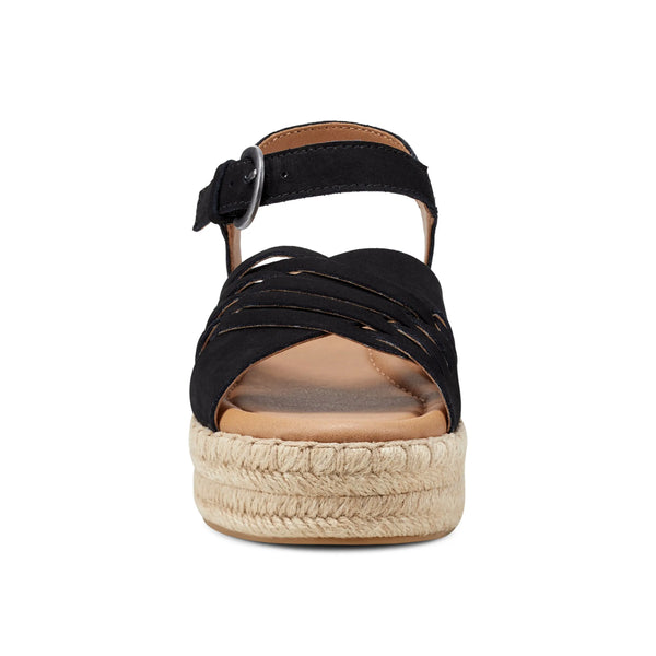 Earth Shoes Hilda Open-toe Casual Platform Espadrilles Black