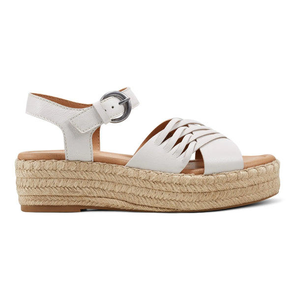 earth shoes Hilda Open-toe Casual Platform Espadrilles Light Natural