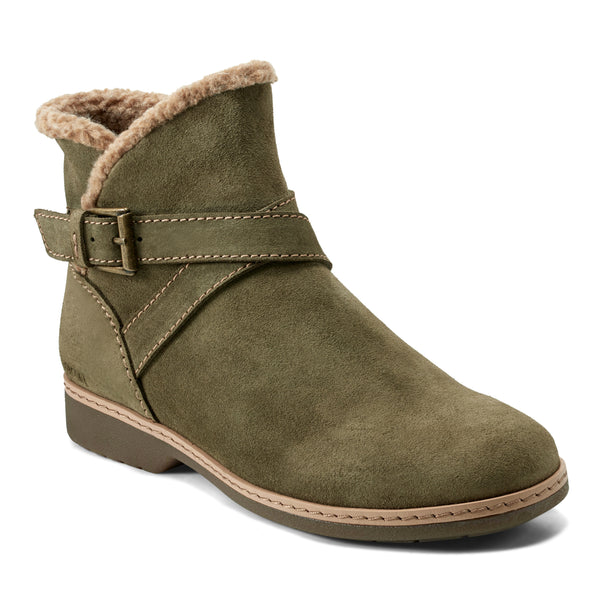Earth Shoes Hutton Water Repellent Round Toe Casual Booties Dark Green