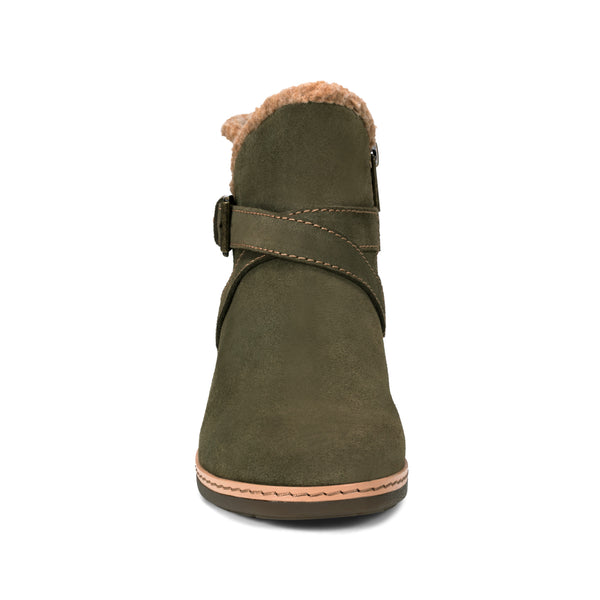 Earth Shoes Hutton Water Repellent Round Toe Casual Booties Dark Green
