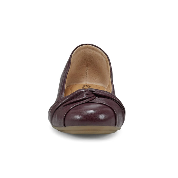 Earth Shoes Jacci Lightweight Round Toe Slip-on Dress Flats Dark Red