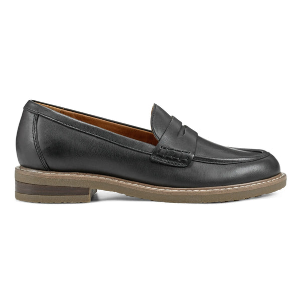 earth shoes Javas Round Toe Casual Slip-on Loafers Black