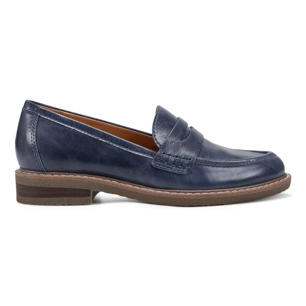 earth shoes Javas Round Toe Casual Slip-on Loafers Dark Blue
