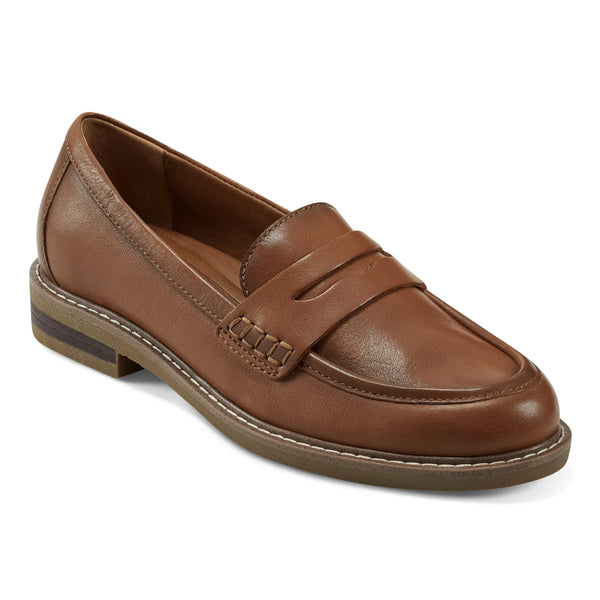 Earth Shoes Javas Round Toe Casual Slip-on Loafers Medium Brown