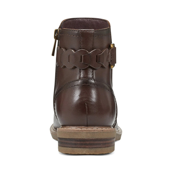 Earth Shoes Jenna Round Toe Casual Booties Dark Brown