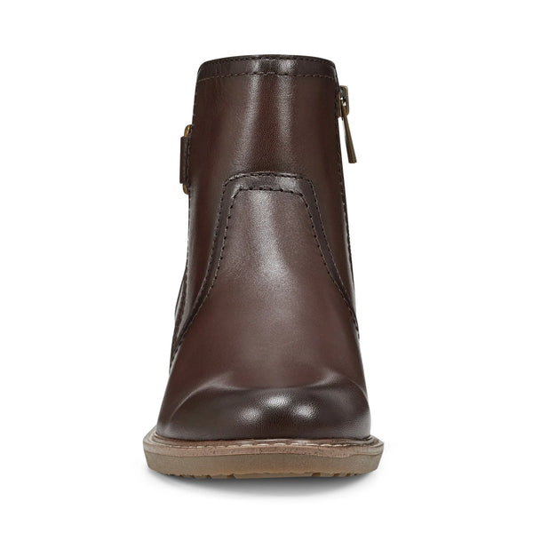 Earth Shoes Jenna Round Toe Casual Booties Dark Brown