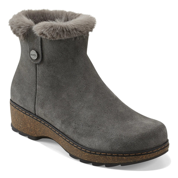 Earth Shoes Kim Cold Weather Round Toe Casual Booties Dark Gray