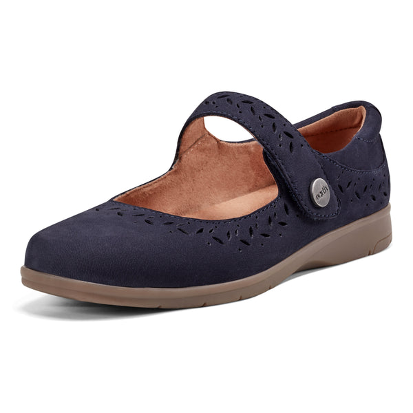 Earth Shoes Kinsey Mary Jane Casual Flats Dark Blue