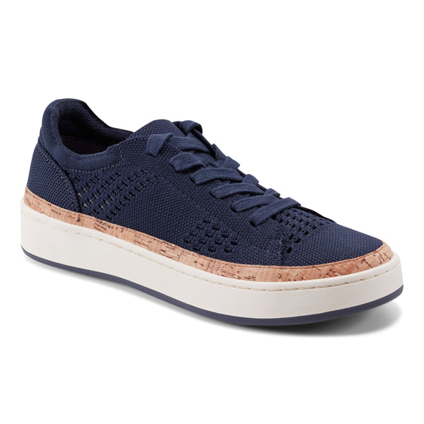 Earth Shoes Knight Round Toe Lace-up Casual Sneakers Dark Blue
