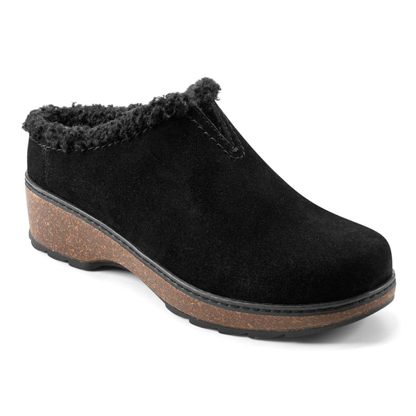 Earth Shoes Kolia Round Toe Slip-on Casual Clogs Black Suede